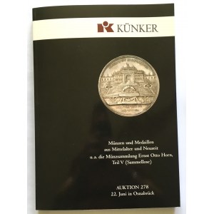 Auction catalog, Künker 278/2016 - very rare interesting, Polish coins and Danzig medals