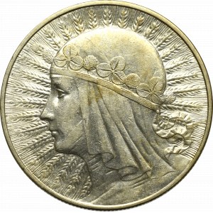 Zweite Polnische Republik, 10 Zloty 1933 Kopf einer Frau