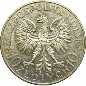 II Rzeczpospolita, 10 złotych 1933 Głowa kobiety