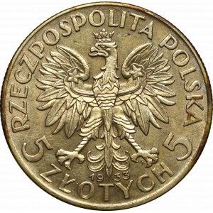 Druhá polská republika, 5 zlotých 1933 Hlava ženy