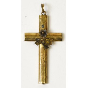 Silesia, Biedermeier cross 19th century gilt