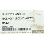 Królestwo Polskie, 10 fenigów 1917 - NGC MS65