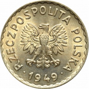 Peoples Republic of Poland, 1 zloty 1949 CuNi