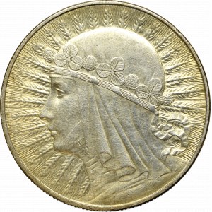 II Rzeczpospolita, 10 złotych 1933 Głowa kobiety