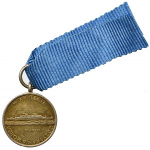 II RP, Miniatura Medalu XV-lecia Odzyskania Dostępu do Morza 1935 - srebro Reising