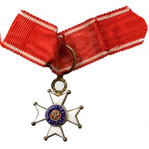 II RP, Miniatura Krzyża Kawalerskiego Orderu Odrodzenia Polski - srebro wykonanie francuskie
