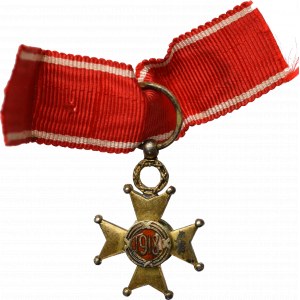 II RP, Miniatura Krzyża Kawalerskiego Orderu Odrodzenia Polski - srebro wykonanie francuskie