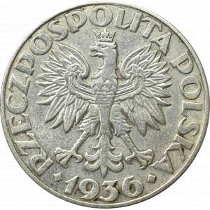 II Rzeczpospolita, 5 złotych 1936 Żaglowiec