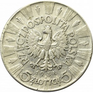 II Republic of Poland, 5 zloty 1938 Pilsudski