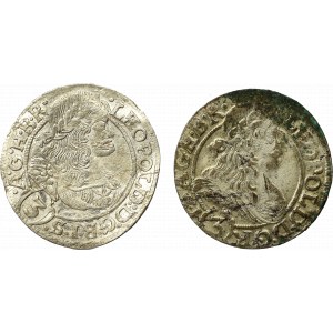 Schlesien under Habsbourg, Lot of 3 kreuzer 1667-70