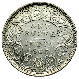 Indie, 1 rupia 1887