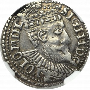 Zygmunt III Waza, Trojak 1599, Olkusz - nieopisany NGC XF45
