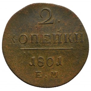 Rosja, Paweł I, 2 kopiejki 1801 EM, Jekaterinburg