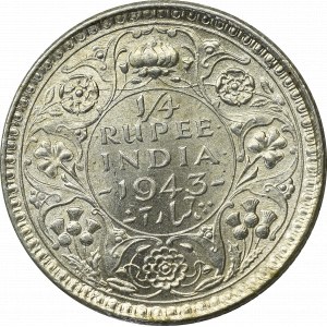 British India, 1/4 rupee 1943, Mumbay