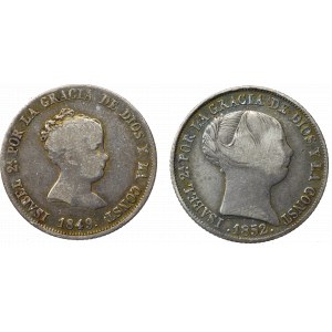 Spain, lot 4 Reales 1849 and 1852