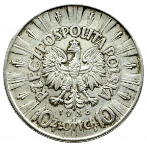 II Rzeczpospolita, 10 złotych 1936 Piłsudski