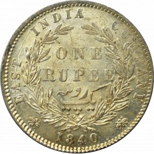 British India, 1 rupee 1840