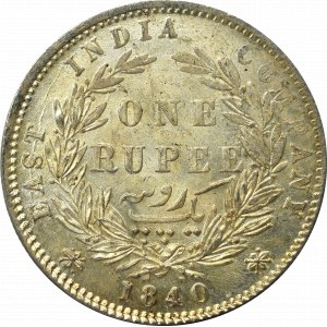 Indie brytyjskie, 1 Rupia 1840 - 26 jagódek