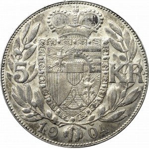 Liechtenstein, 5 kronen 1904