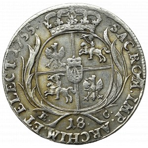 Germany, Saxony, Friedrich August II, 18 groschen 1755, Leipzig