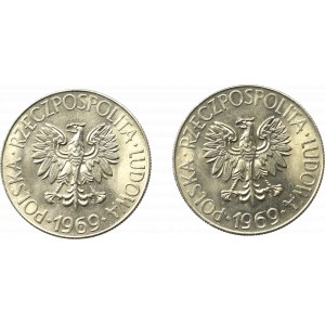 People's Republic of Poland, 10 zlotych 1969 (2 pcs)
