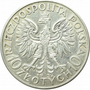 II Rzeczpospolita, 10 złotych 1932 BZM Głowa kobiety