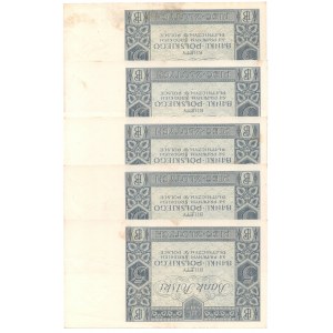II RP, 5 Zloty 1930 DS - Satz von 5 Exemplaren, aufeinanderfolgende Ausgaben