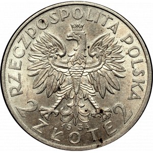 II Rzeczpospolita, 2 złote 1934 Głowa kobiety
