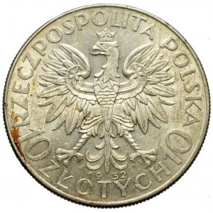 II Rzeczpospolita, 10 złotych 1932 BZM Głowa kobiety