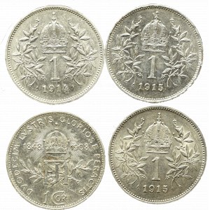Austro-Węgry, Zestaw 1 korona 1908-15