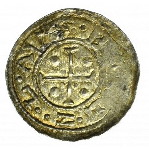Boleslaus III. von Wrymouth, Denarius, Krakau - Fürst auf dem Thron - RICH BOLZLAVS