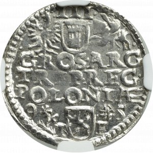 Zygmunt III Waza, Trojak 1595, Wschowa - NAJRZADSZY TYP - NGC MS62 (MAX)