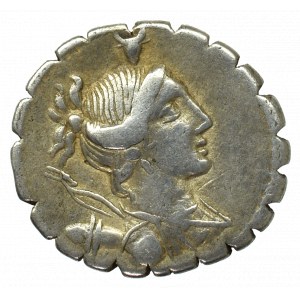 Roman Republican, A. Post A.f S.n Albin (81 BC) Denar Serratus