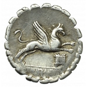 Republika Rzymska, L. Papius (79 pne), Denar serratus