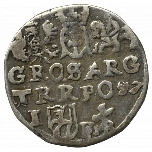 Zygmunt III Waza, Trojak 1597, Lublin - monogram Reysnera bez tarczy