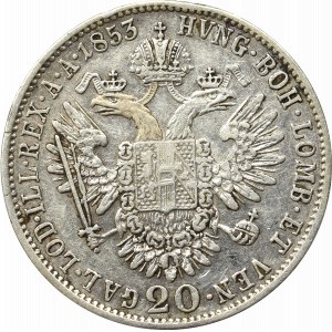 Austria, Franz Joseph, 20 kreuzer 1853 Vienna