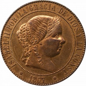 Spain, 5 centimos 1867