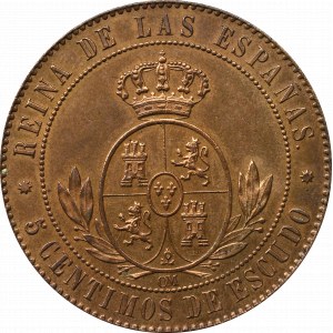 Spain, 5 centimos 1867