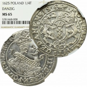 Sigismund III, 18 groschen 1625, Danzig - NGC MS65