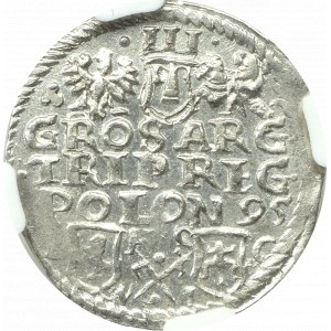 Zygmunt III Waza, Trojak 1595, Bydgoszcz - NIEOPISANY - NGC MS63