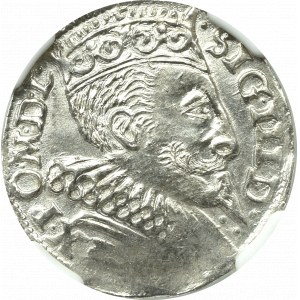 Zygmunt III Waza, Trojak 1596, Bydgoszcz - NIEOPISANY - NGC MS63