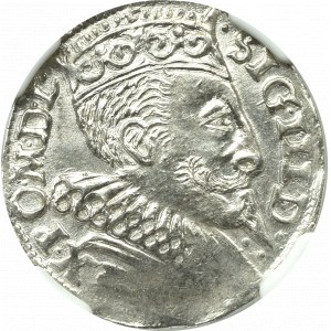 Sigismund III Vasa, Trojak 1596, Bydgoszcz - UNSIGNED - NGC MS63