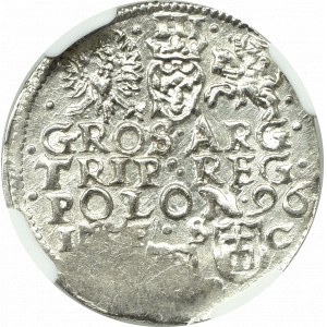 Zygmunt III Waza, Trojak 1596, Bydgoszcz - NIEOPISANY - NGC MS63