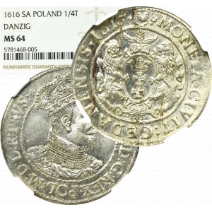 Sigismund III Vasa, Ort 1616, Danzig - NGC MS64 (2-MAX)