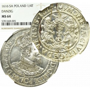 Sigismund III, 18 groschen 1616, Danzig - NGC MS64