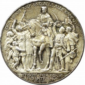 Germany, Preussen, 3 mark 1913 - 100 years of the victory over Napoleon