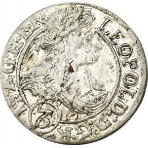 Schlesien under Habsburgs, Leopold I, 3 kreuzer 1666, Breslau