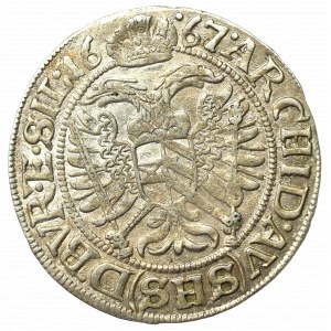Schlesien under Habsburgs, Leopold I, 3 kreuzer 1667, Breslau
