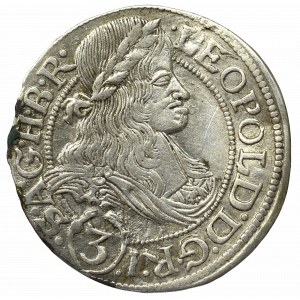 Schlesien under Habsburgs, Leopold I, 3 kreuzer 1667, Breslau