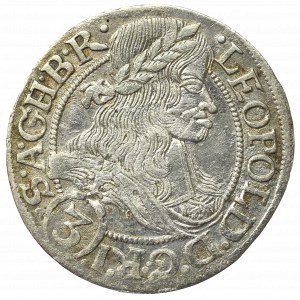 Śląsk pod panowaniem Habsburgów, Leopold I, 3 krajcary 1667, Wrocław - nieopisany